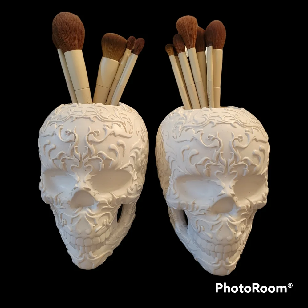 Skull/Day of the Dead Makeup Brush Holders Set